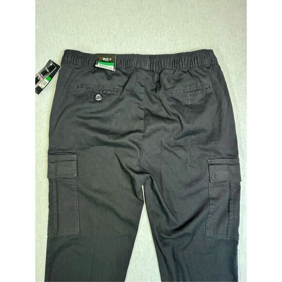 Galaxy Men's Black Cargo Pants- Cargo Joggers Black Size Small - Picture 8 of 8